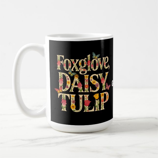 Fingerborgsblomma Tusenskönor Tulpan Blommig Vildb Kaffemugg (Vänster)