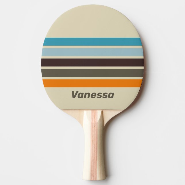 Fingerborgsröta över randig med namn pingisracket (Framsidan)