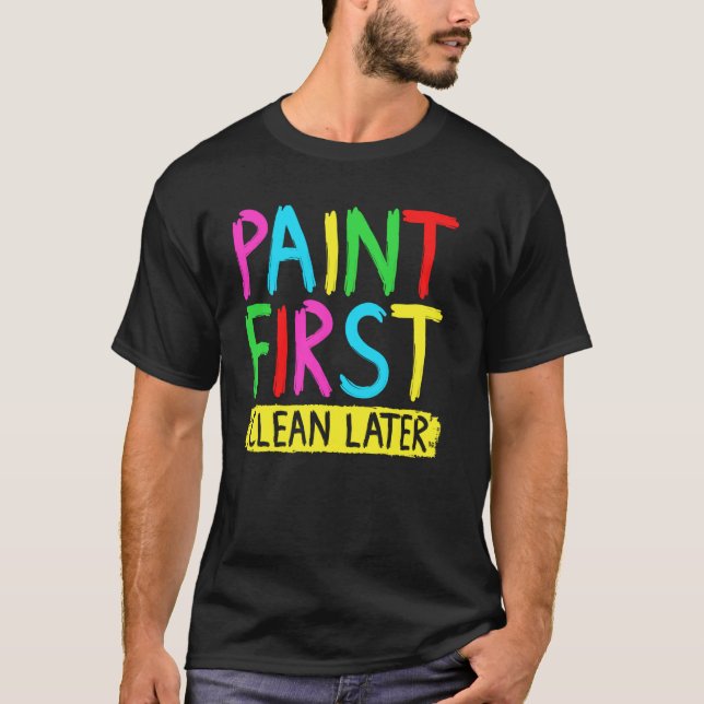 Fingerfärg Först Rena Sen Barn Konst Målar T Shirt (Framsida)