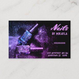 Fingernail Polan och Glitter Nail Artist Manicuant Visitkort