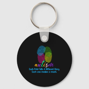 Fingerprint Autism Shirt Nyckelring