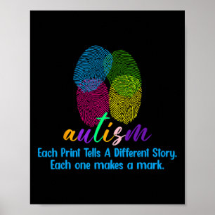 Fingerprint Autism Shirt Poster