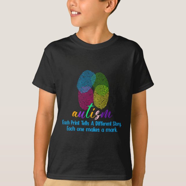 Fingerprint Autism Shirt T (Framsida)