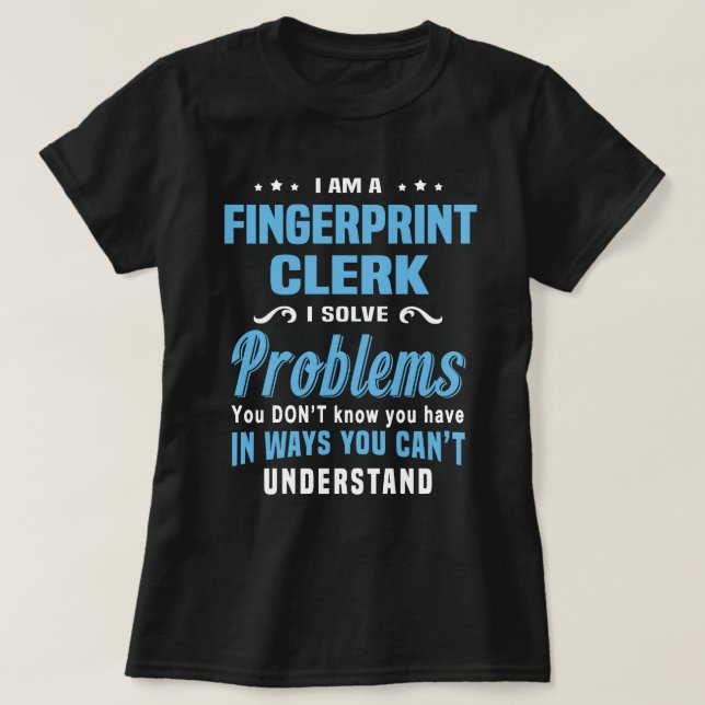 Fingerprint Clerk T Shirt (Design framsida)