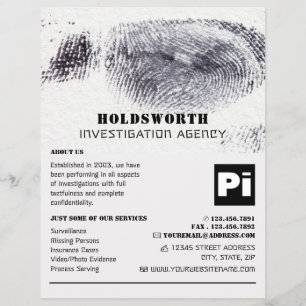 Fingerprint Design, Privat detektiver Reklamblad