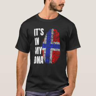 Fingerprint DNA-biometri Norsk Flagga T Shirt