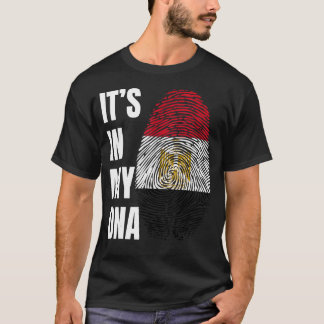 Fingerprint DNA Biometry Egyptian Flagga Egypten T Shirt