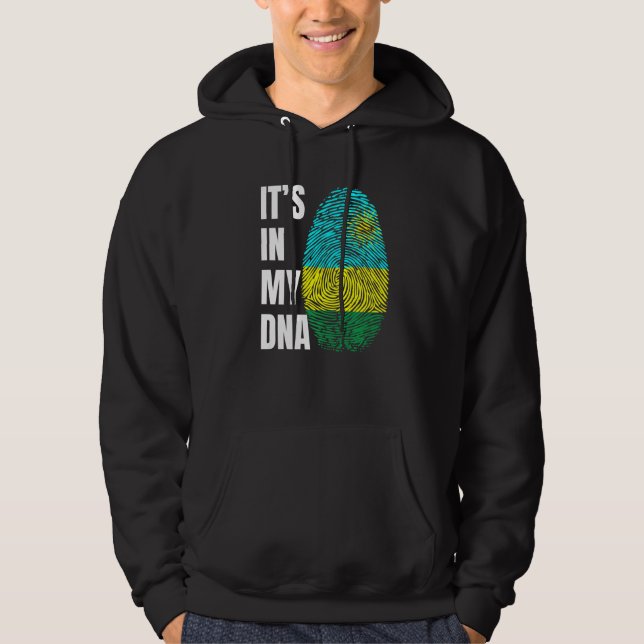 Fingerprint DNA Biometry Flag Rwanda Hoodie (Framsida)