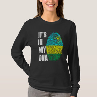 Fingerprint DNA Biometry Flag Rwanda T Shirt