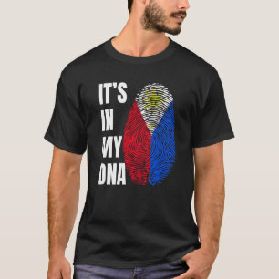 Fingerprint DNA Biometry Flagga Filippinerna T Shirt