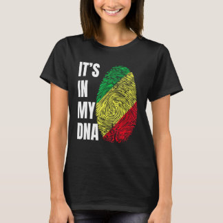 Fingerprint DNA Biometry Flagga Republiken Kongo T Shirt