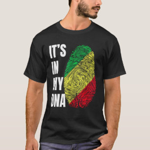 Fingerprint DNA Biometry Flagga Republiken Kongo T Shirt