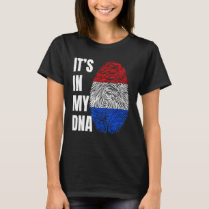 Fingerprint DNA Biometry Holland Flagga Nederlände T Shirt