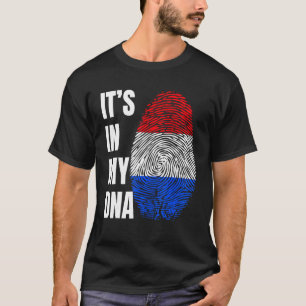 Fingerprint DNA Biometry Holland Flagga Nederlände T Shirt
