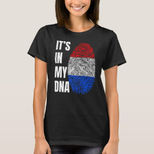 Fingerprint DNA Biometry Holland Flagga Nederlände T Shirt