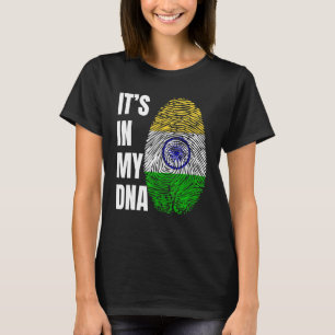Fingerprint DNA Biometry Indian Flagga Indien T Shirt