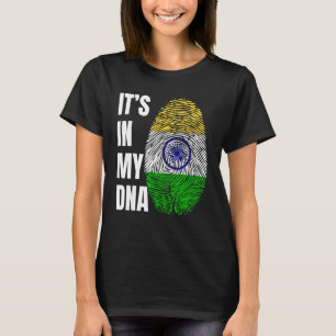 Fingerprint DNA Biometry Indian Flagga Indien T Shirt