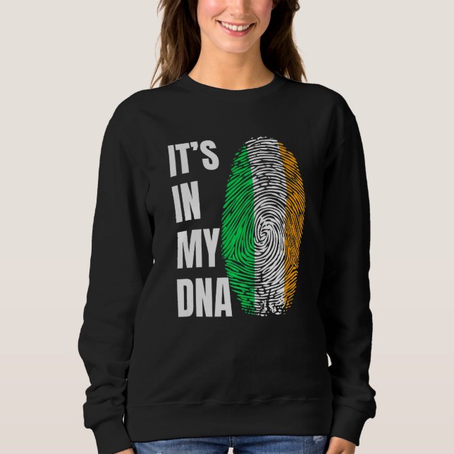 Fingerprint DNA Biometry Irish Flag Ireland   T Shirt (Framsida)