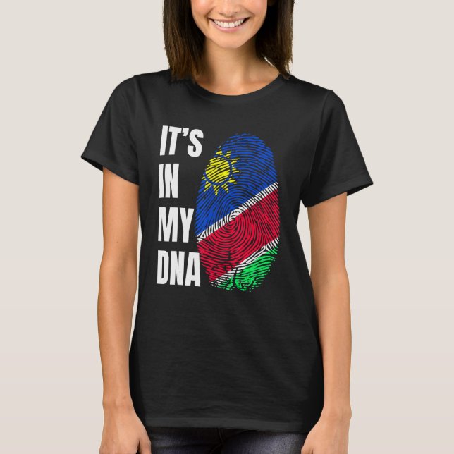 Fingerprint DNA Biometry Namibia Flag T Shirt (Framsida)