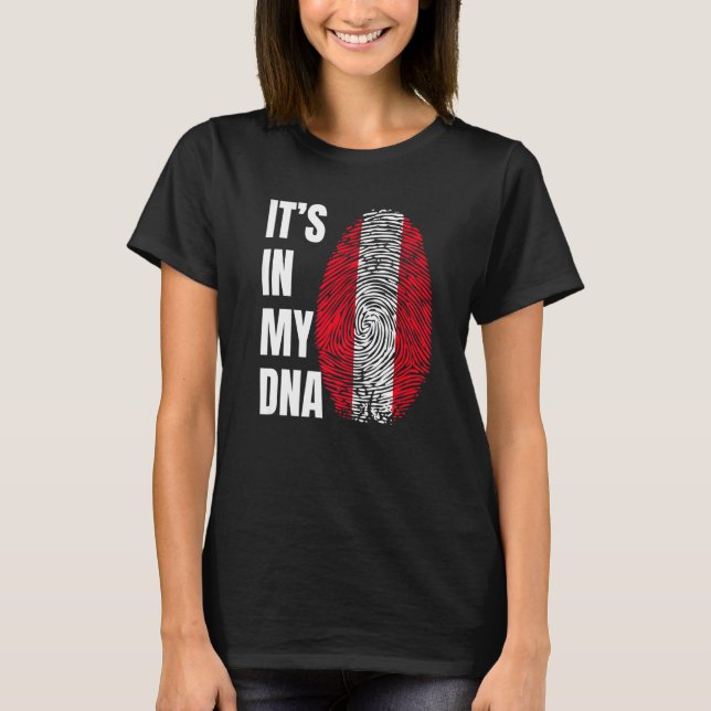 Fingerprint DNA Biometry Peruvian Flagga Peruvian T Shirt (Framsida)