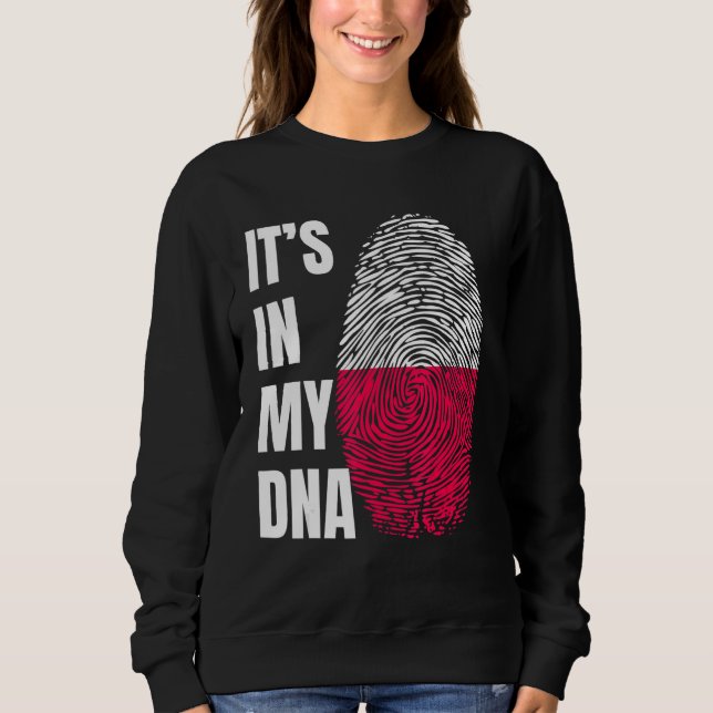 Fingerprint DNA Biometry Polish Flag Poland T Shirt (Framsida)