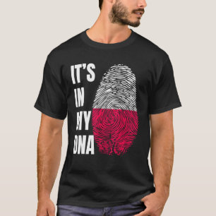 Fingerprint DNA Biometry Polska Flagga Polen T Shirt