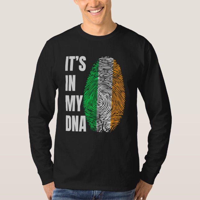 Fingerprint DNA St Patrick's Day Irish Flag Irelan T Shirt (Framsida)