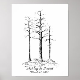 Fingerprint Forest Bröllop Guestbook Poster