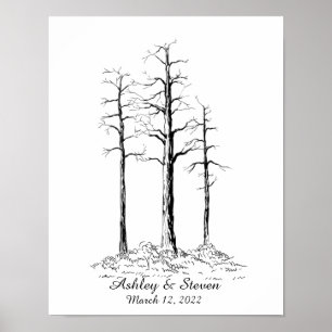 Fingerprint Forest Bröllop Guestbook Poster