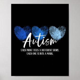 Fingerprint Heart-autism Varje utskrift uppvisar e Poster