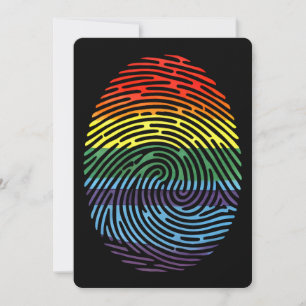 Fingerprint LGBTQ Proud Gay Lesbisk Rainbow Pride Inbjudningar
