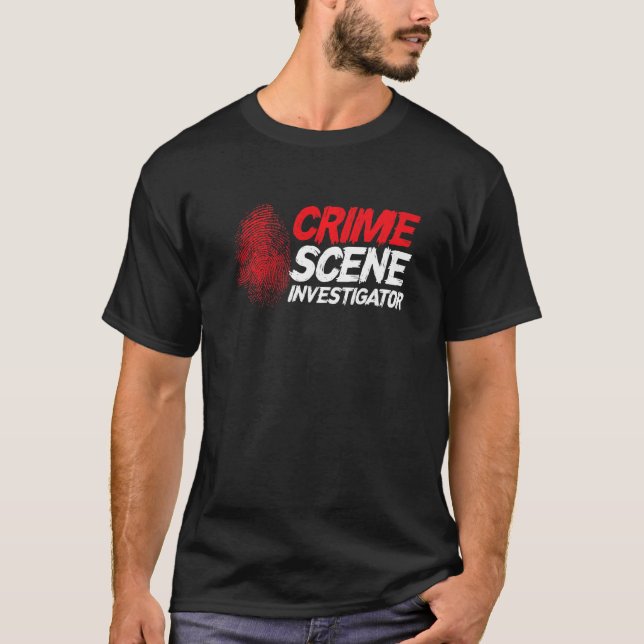 Fingerprint Private Spy Krime Scene Inve T Shirt (Framsida)