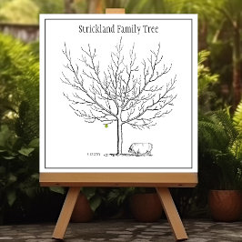 Fingerprint Rustic Hog Family Träd Poster
