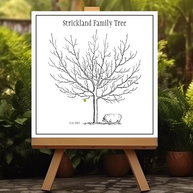 Fingerprint Rustic Hog Family Träd Poster (Skapare uppladdad)