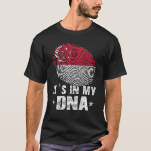 Fingerprint Singapores Flagga finns i min DNA T Shirt