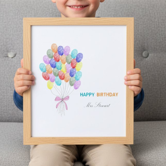 Fingerprint  teacher appreaciation Birthday Poster (Skapare uppladdad)