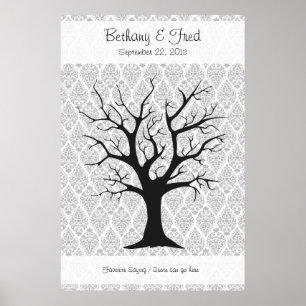 Fingerprint Träd C med Damask - 40 x 60 tum Poster