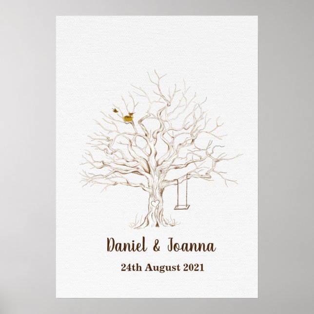 Fingerprint träd gäst bok poster (Framsidan)