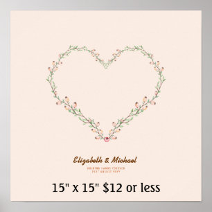 Fingerprint Träd WAN Heart Budget Coral Poster