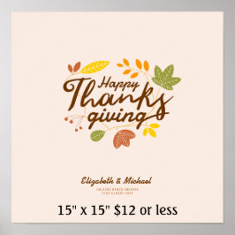 Fingerprint Träd WAN Thanksgiving Budget Poster