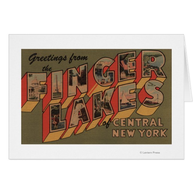 Fingersjöar, New York-Stora Brev-scenen Hälsningskort (Framsidan Horizontal)