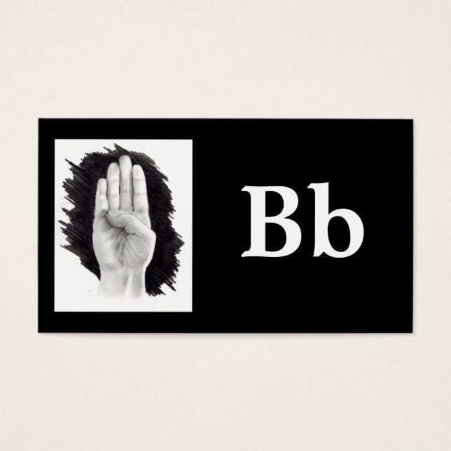 FINGERSPELKORT BREV B VISITKORT (Framsidan)