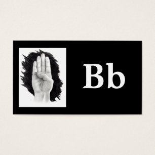FINGERSPELL-KORTBREV B VISITKORT