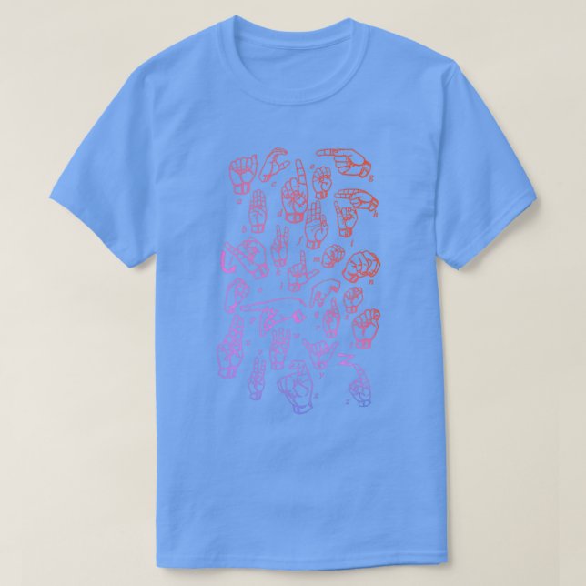 Fingerstavning ASL Alphabet T Shirt (Design framsida)