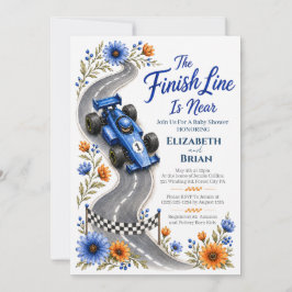 Finish Line Formel 1 Baby Shower Inbjudan