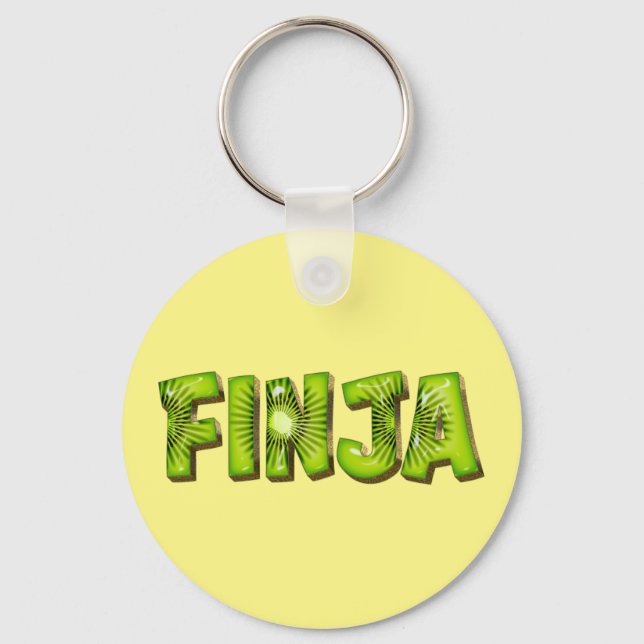 Finja Name Kiwi Design Schlüsselanhänger Nyckelring (Framsida)