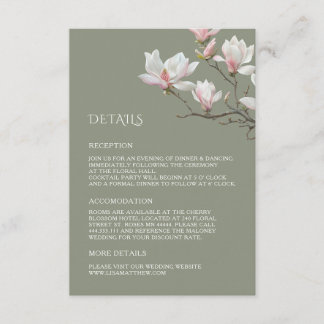 Finkonst Magnolia Bröllopskort Tilläggskort