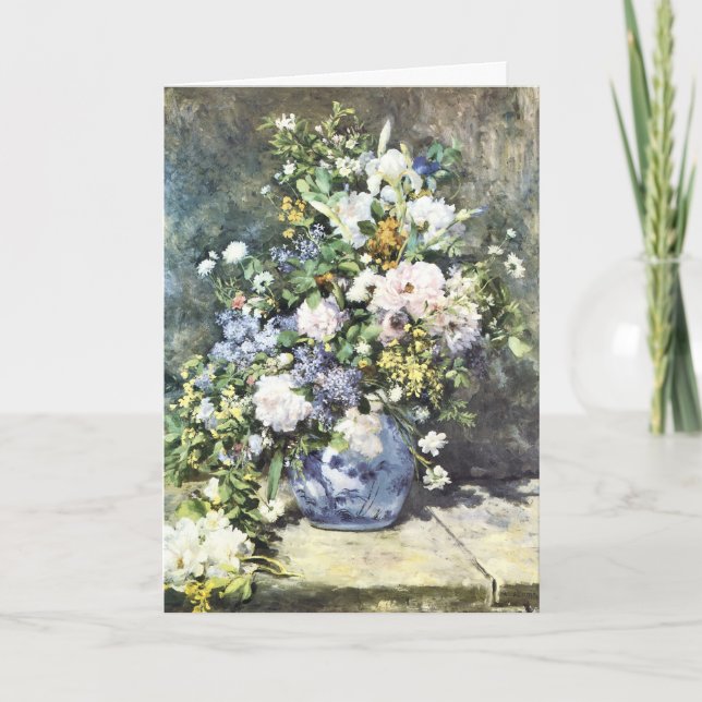 Finkonst, "Vas med blommor", Renoir Julkort Kort (Framsida)