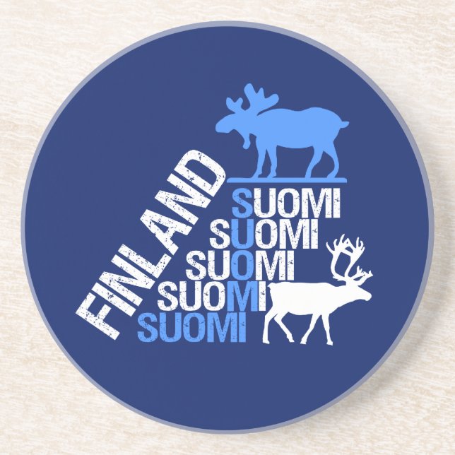 Finland älg- & renkustfartyg underlägg sandsten (Framsidan)