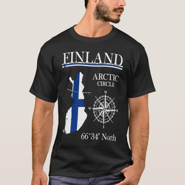Finland Arctic Circle  Adventure  Suomi Finnish Fl T Shirt (Framsida)